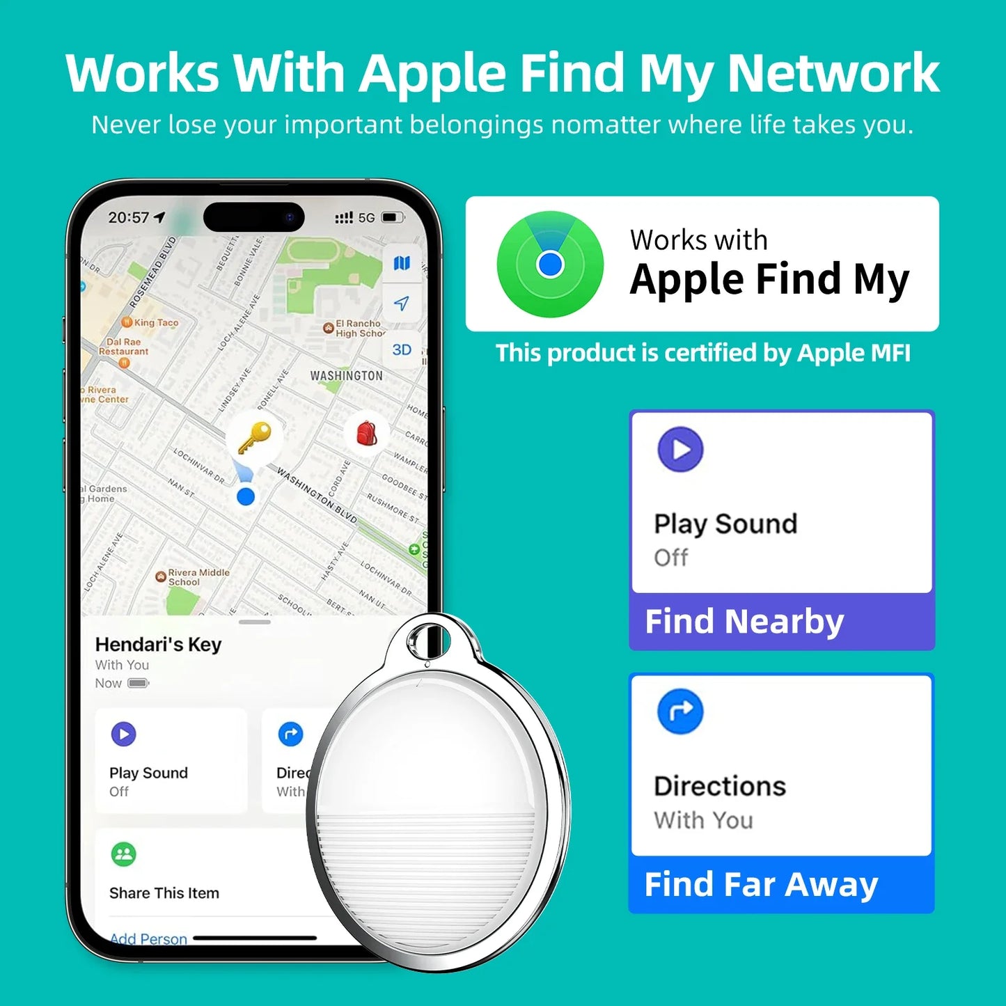Mini GPS Tracker for Apple Ios System Find My APP Air Tag Child Finder Pet Bike Bag Loss Tracker Smart Bluetooth Airtag