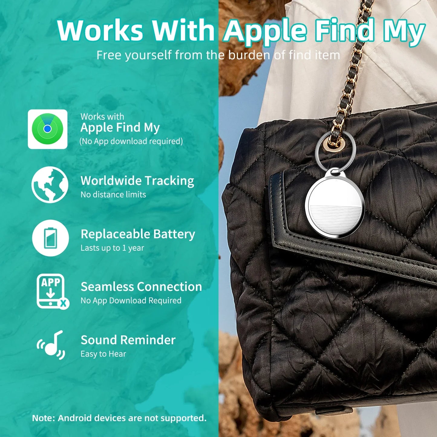 Mini GPS Tracker for Apple Ios System Find My APP Air Tag Child Finder Pet Bike Bag Loss Tracker Smart Bluetooth Airtag